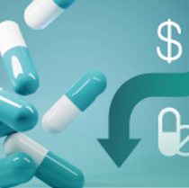 pills and price icons with arrow facing down pills and price icons with arrow facing down